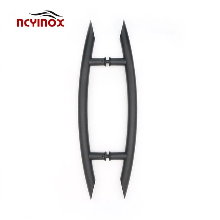 Luxury Matte Black Stainless Steel Glass Door Pull Handles For Wooden Door