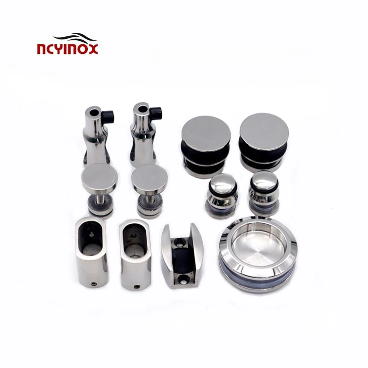 Stainless Steel Flat Pipe Accessories Shower Sliding Door System For Glass Door
